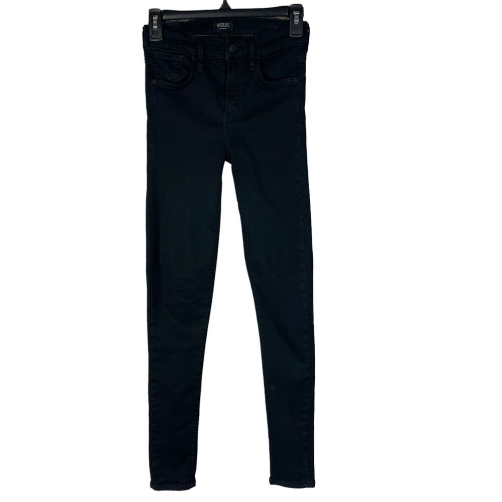 AGOLDE SZ 24 Sophie Skinny Jeans Mid-Rise Stretch Pockets Zip-Fly Black